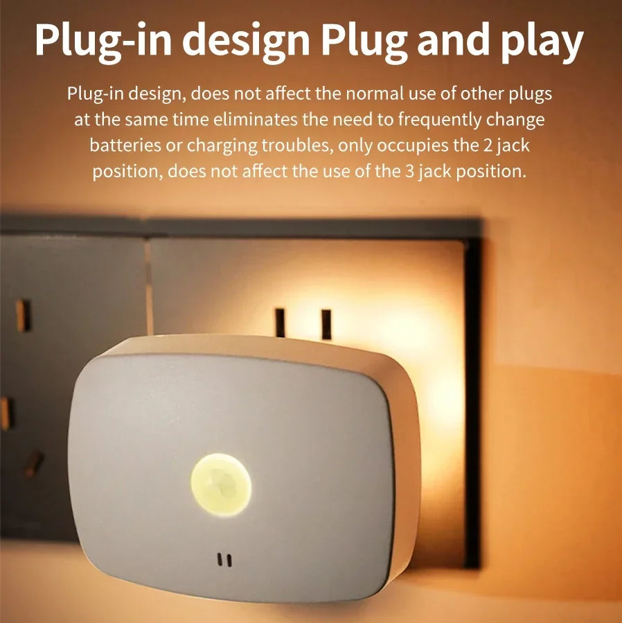 Motion Sensor Led Night Light EU US Plug Infrared Smart Sensor Wall Lamp Bedroom Toilet Hallway Kitchen Kid Nightlight 220V 110V HIP