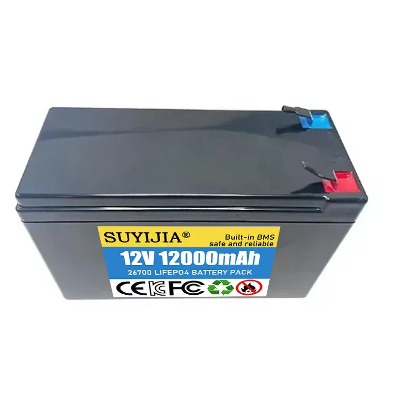 12V 12Ah LiFePO4 Battery Pack – 30A BMS & 3A Charger Lithium Battery Pack HIP