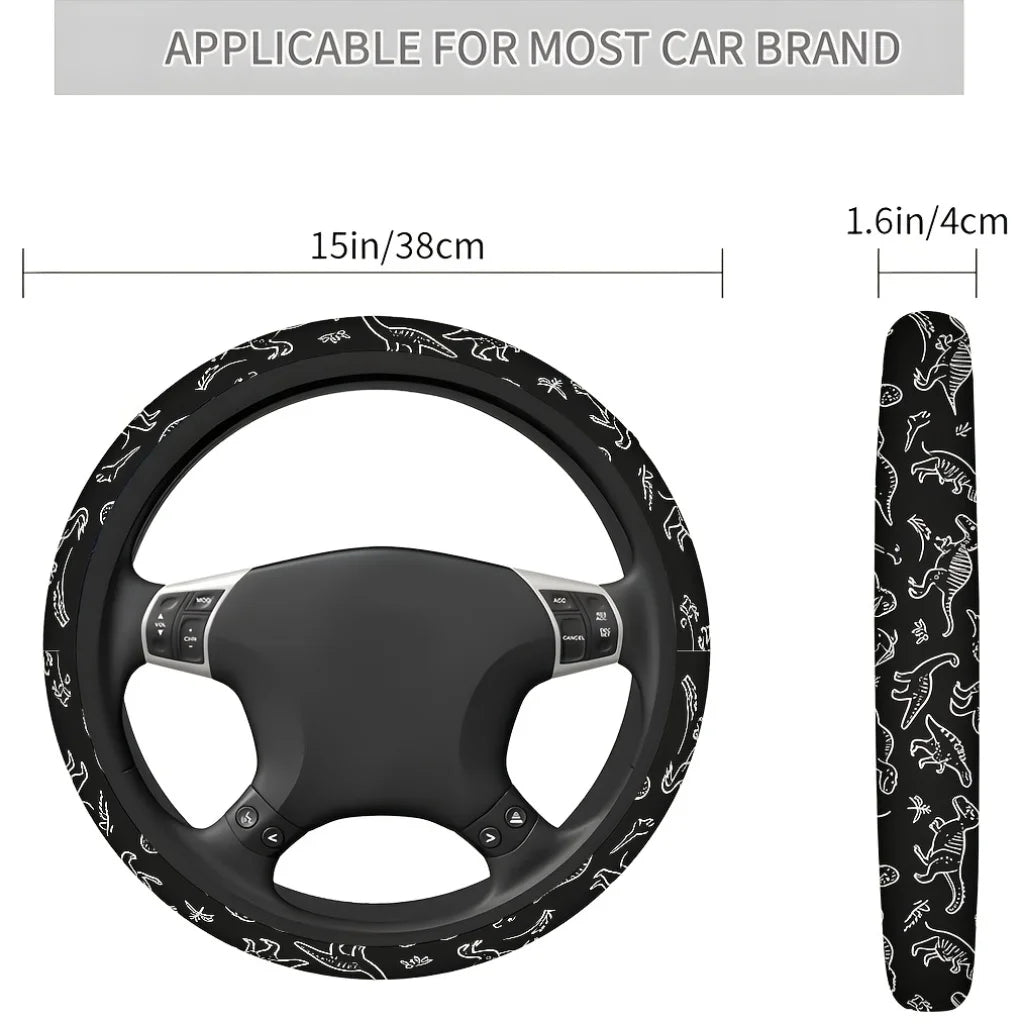 Dinosaur Steering Wheel Cover – Soft, Breathable & Stylish Steering Wheel Cover HIP