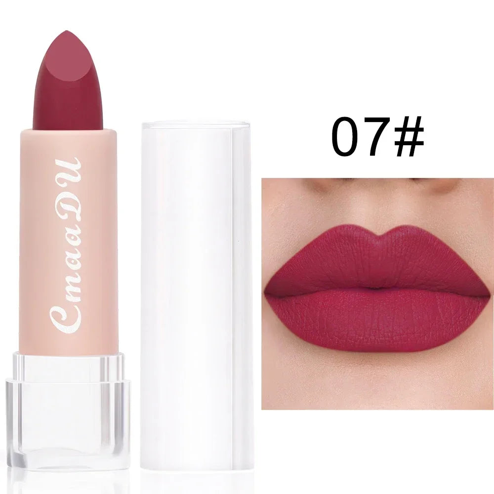 15 Colors Lipstick Waterproof Long Lasting Matte Velvet Mental Beauty Lip Gloss Nude Glitter Lip Gloss Beauty Red Lip Tint New HIP 07