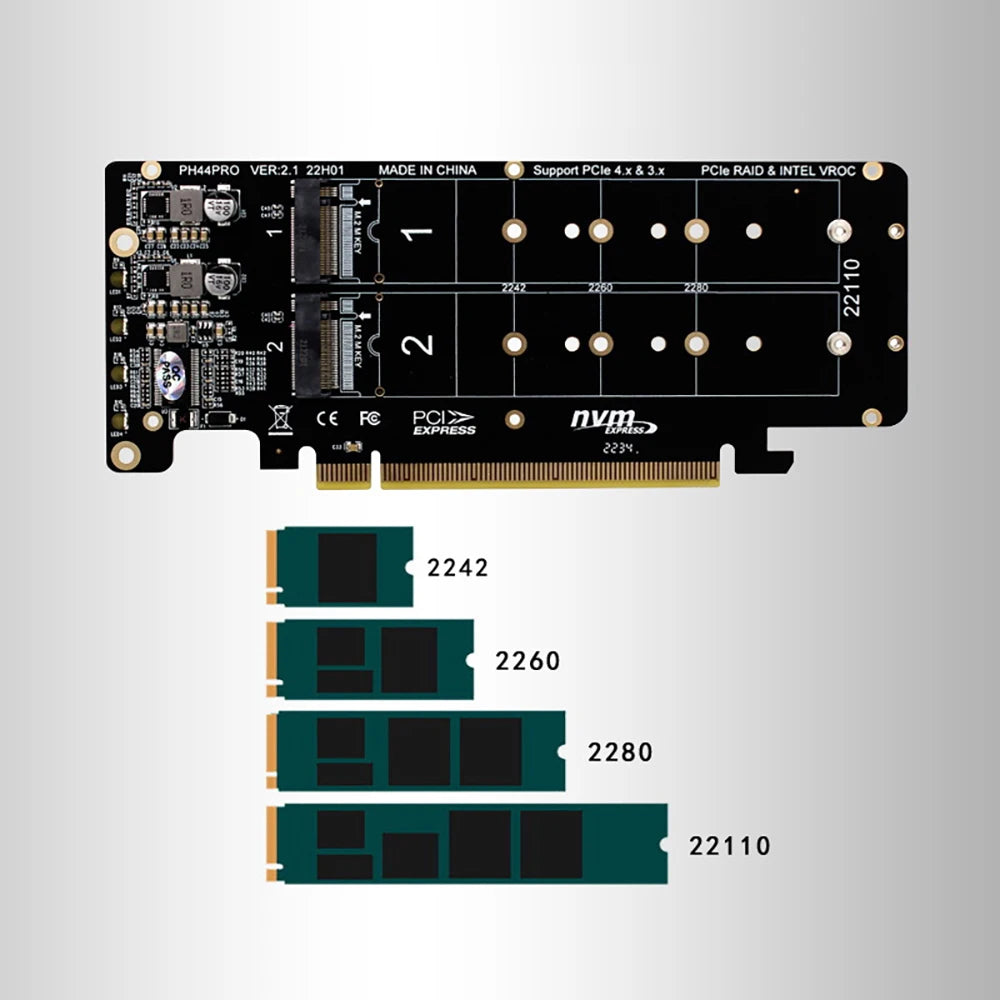 PCIe X16 to M.2 NVMe 4-Slot RAID Expansion Card – PCIe 4.0 NVMe Expansion Card HIP