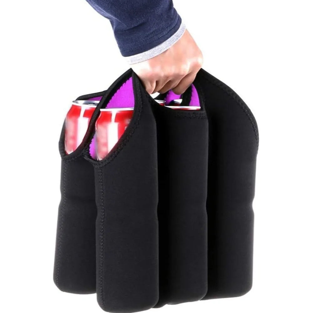 Insulated 6-Bottle Neoprene Carrier Tote Bag with Handle Insulated Bottle Carrier HIP