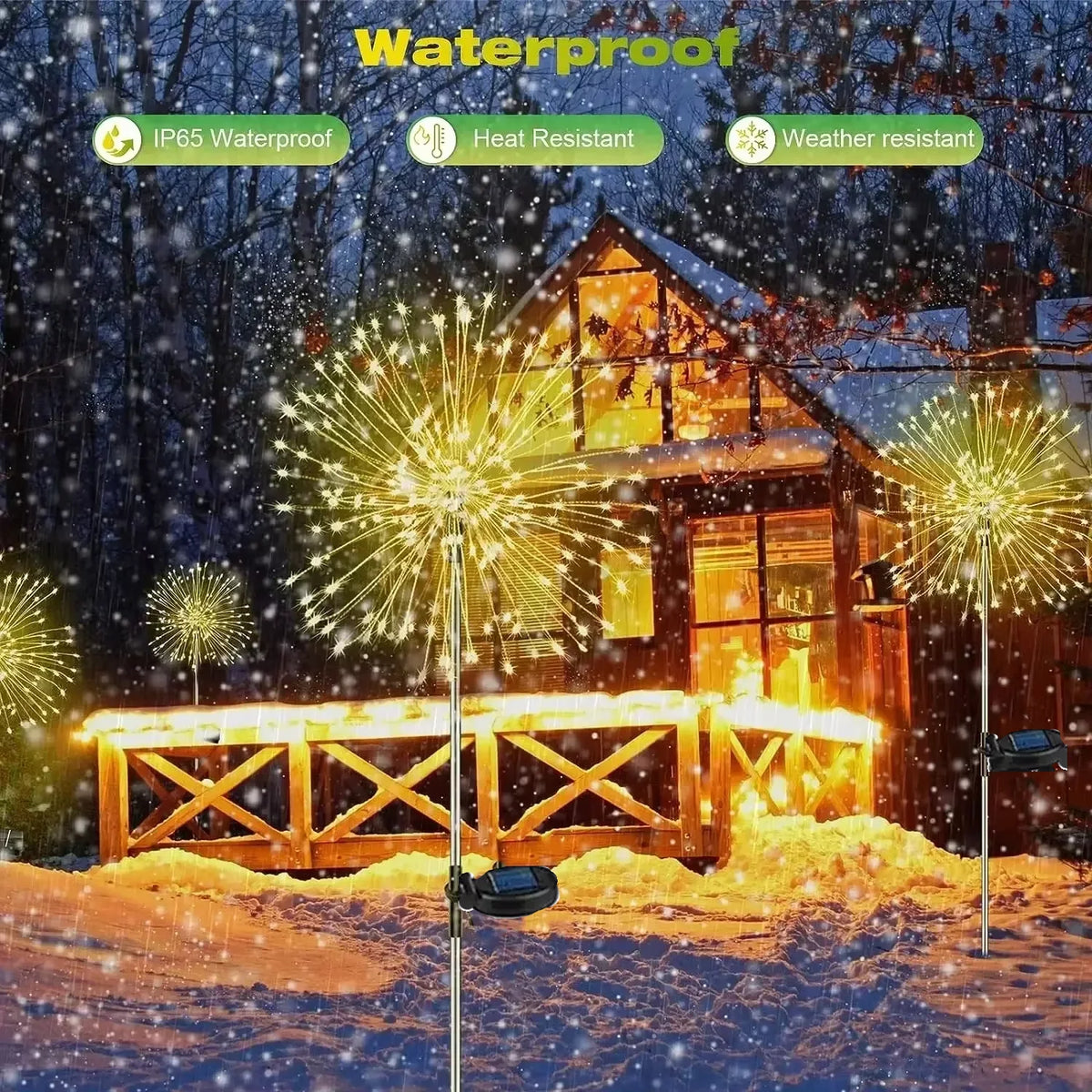 Solar Firework LED Garden Lights – Waterproof Dandelion Lawn Lamp Solar Garden Light HIP
