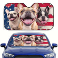 Patriotic Dog Car Sunshade – Foldable with 4 Suction Cups Car Window Sunshade HIP M