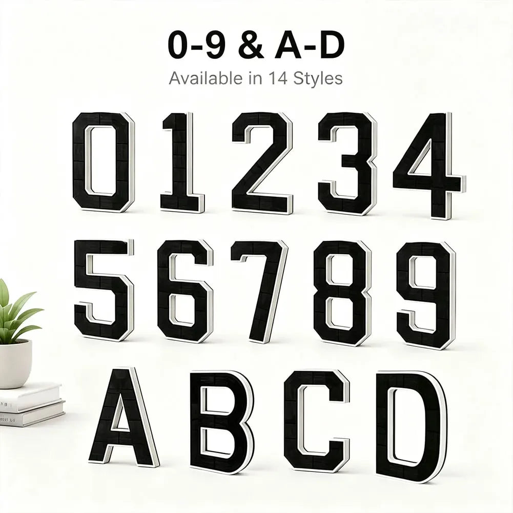 12Cm/4.7In LED Address Sign 0‑9 & ABCD With 1000Mah Battery Solar Wall Number Letter Light For Door Porch Garden HIP