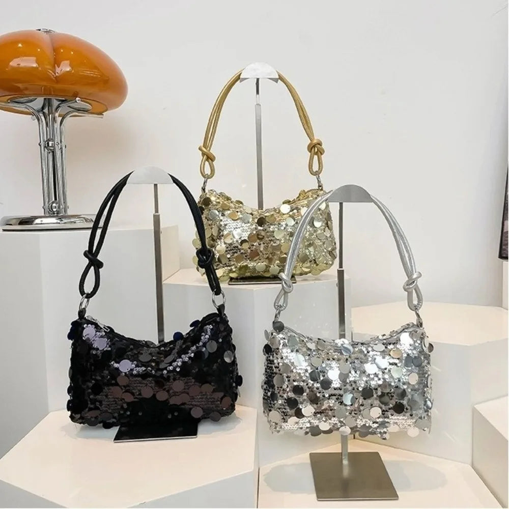 Sparkling Sequin Shoulder Bag | Korean Style Glam Tote Sequin Shoulder Bag HIP