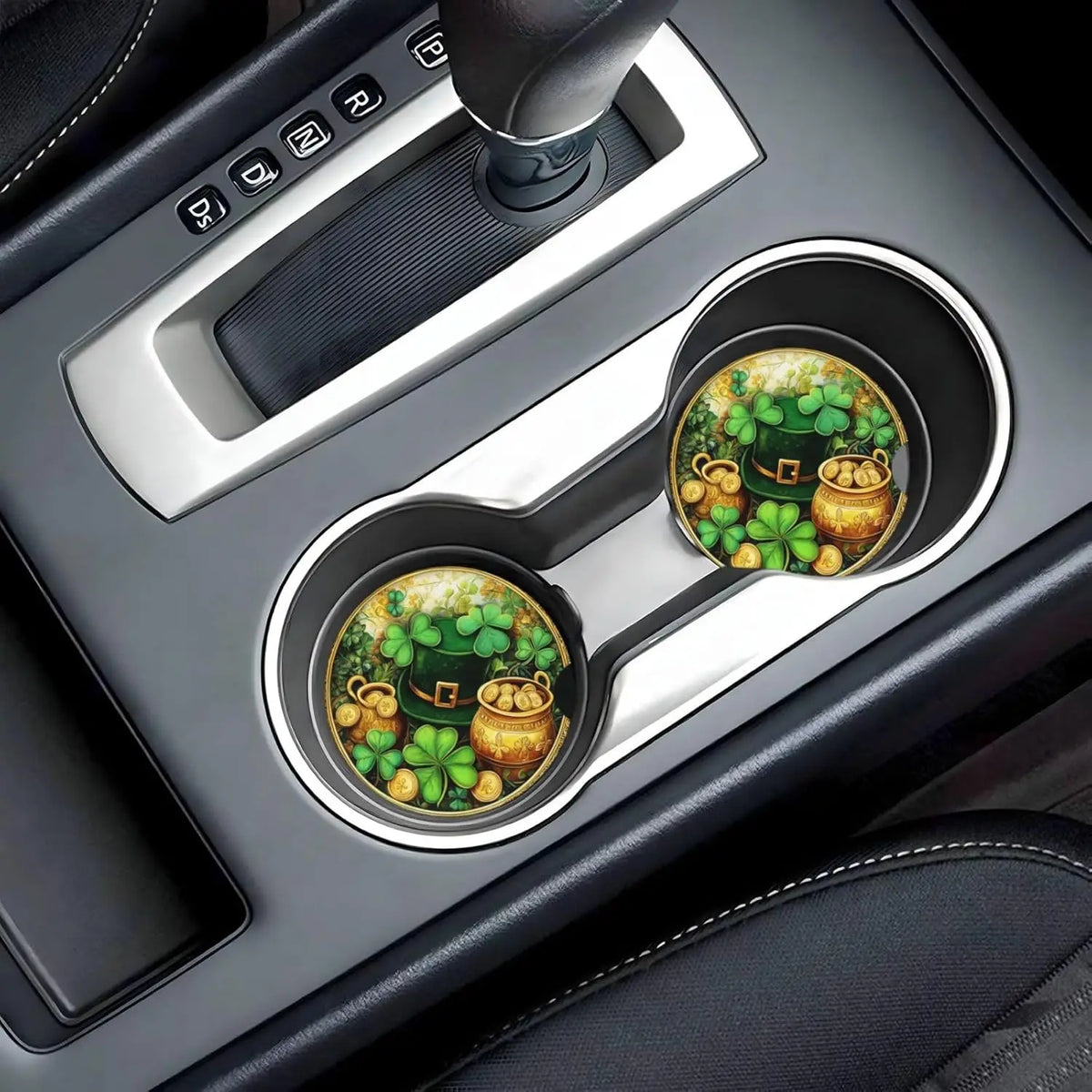 St. Patrick's Day Ceramic Car Coasters – 2pc Cup Holder Set Car Cup Holder Coasters HIP