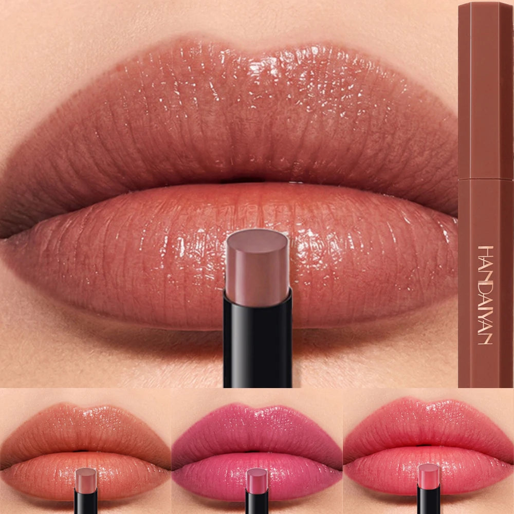 6 Colors Lipstick Pen Waterproof Moisturizing Water Gloss Lipstick Non-stick Cup Makeup Hexagonal Lip Liner Pen Beauty Cosmetics HIP
