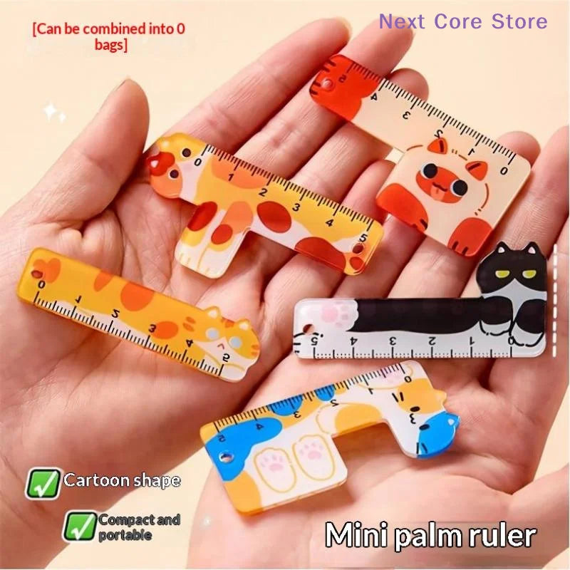 5-Piece Cartoon Animal Mini Ruler Set – Portable Bookmark Rulers Mini Ruler Set HIP