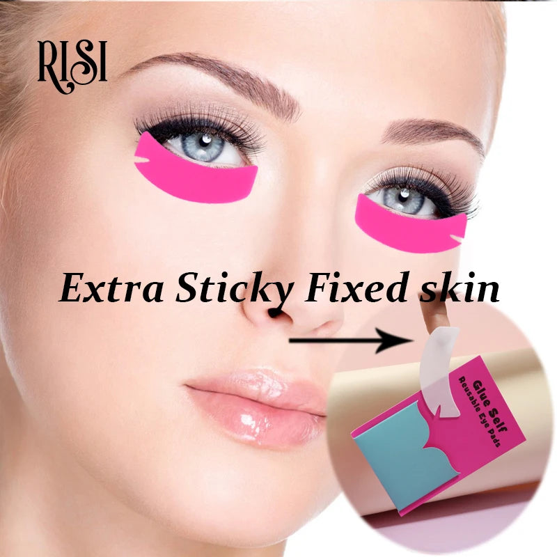 RISI Super Sticky Silicone Eye Pads Reusable Eye Patches Eyelash Extension Lash Lift Pads Under Eye Patch HIP