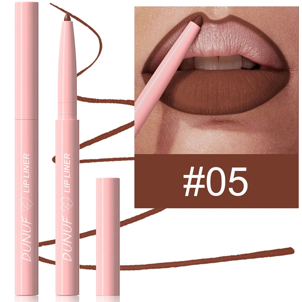 DUNUF 12-Shade Matte Lip Liner Set – Waterproof & Long Lasting Matte Lip Liner Set HIP 05
