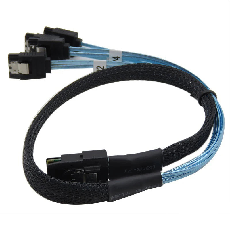 Mini SAS SFF-8087 to 4x SATA 7-Pin Breakout Cable – OULLX SAS to SATA Cable HIP
