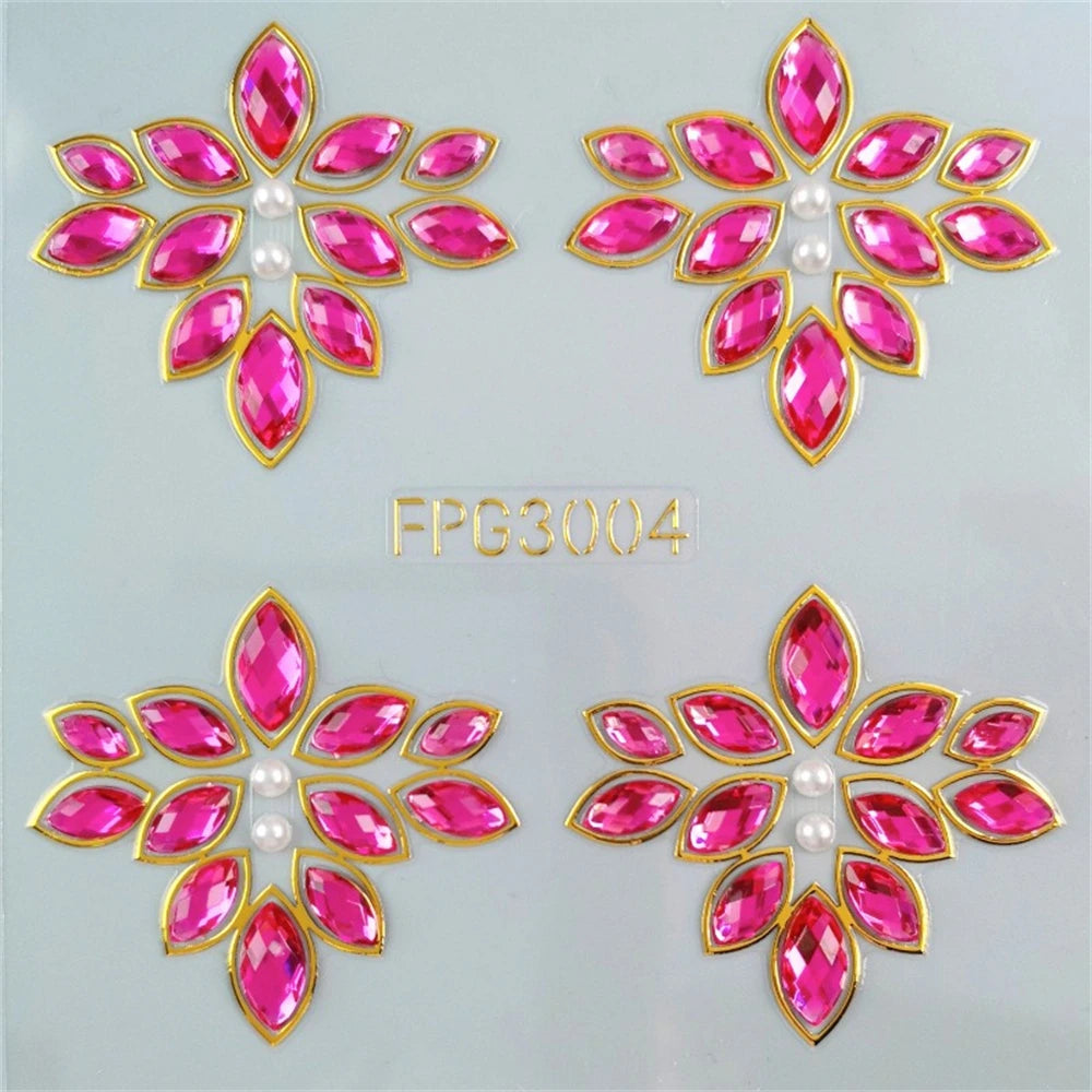 1Pc 3D Forehead Tattoo Stickers Colorful DIY Children Gem Stickers Face Jewels Glitter Face Body Rhinestone Stickers Makeup Tool HIP FPG3004