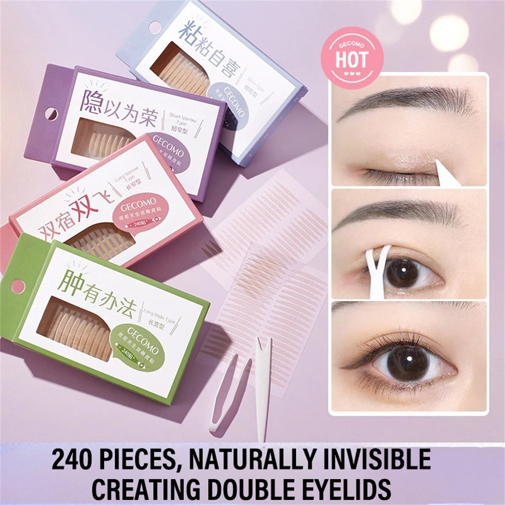 240 PCS Double Eyelid Stickers Natural Invisible And Long-lasting Shaping Big Eye Beauty Tapes For Single Eyelid Person Tools HIP