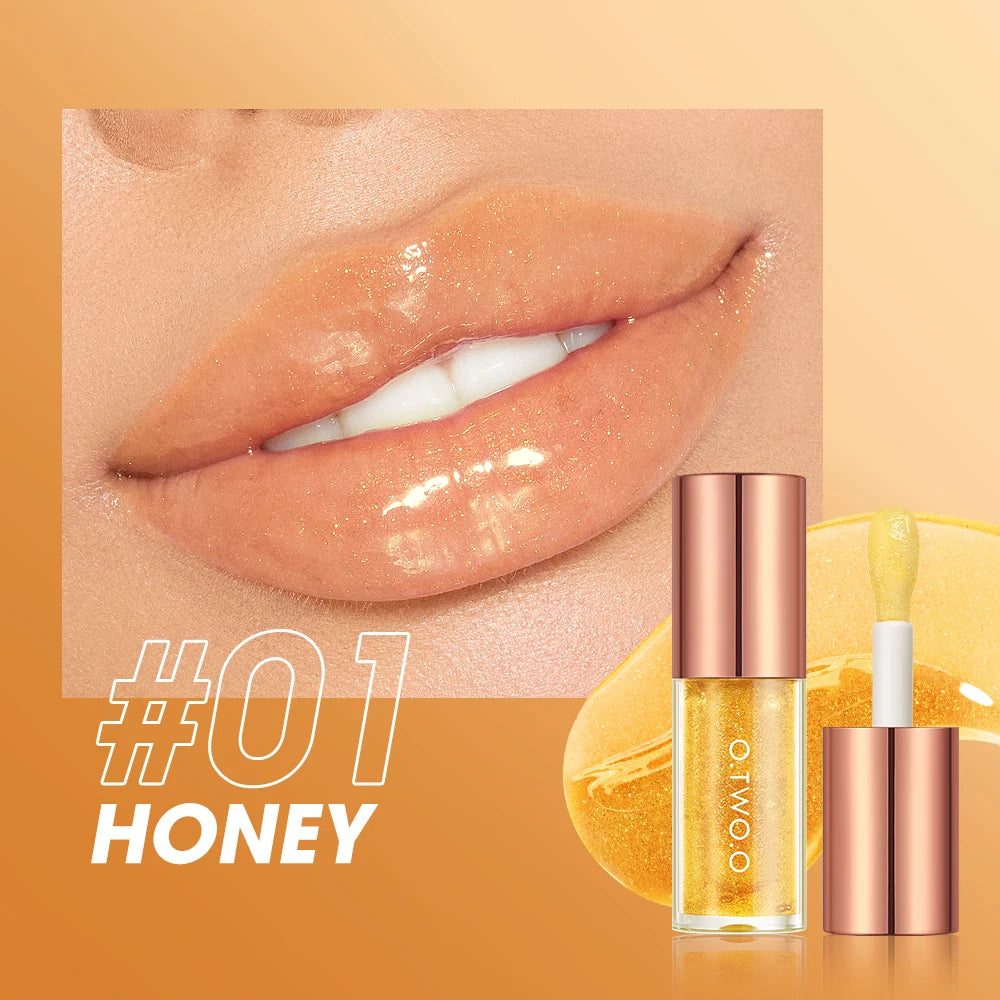 O.TWO.O Lip Oil Gloss Lip Plumper Makeup Moisturizing NonSticky Sexy Water Glossy Glitter Primer Tint Lip Balm Care Cosmetics HIP 01 China Mainland