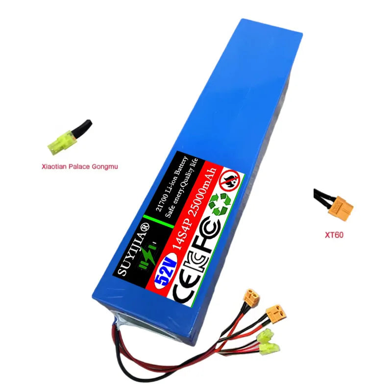 52V 25Ah 21700 Li-Ion Battery 14S4P Dual Port Fast Charging Li-Ion Battery Pack HIP