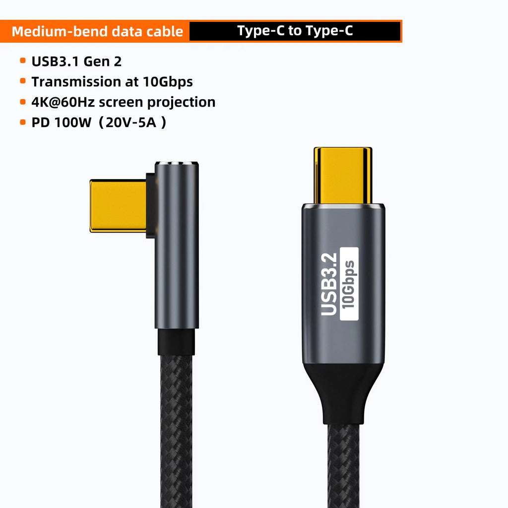 100W USB-C Cable 10Gbps 4K@60Hz Fast Charging Type-C to C USB-C Charging Cable HIP
