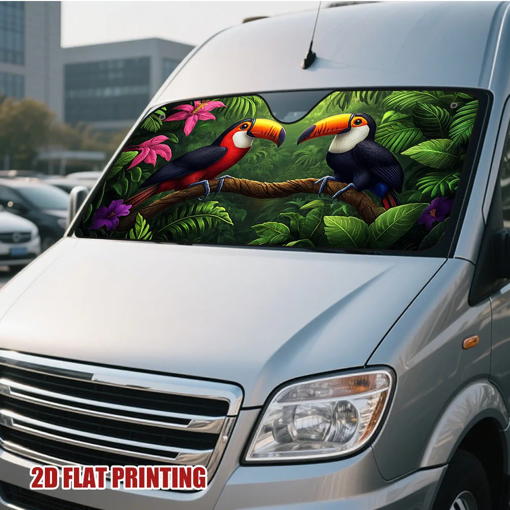 Tropical Toucan Jungle Car Sun Visor – Cool Interior Fast Car Sun Visor HIP