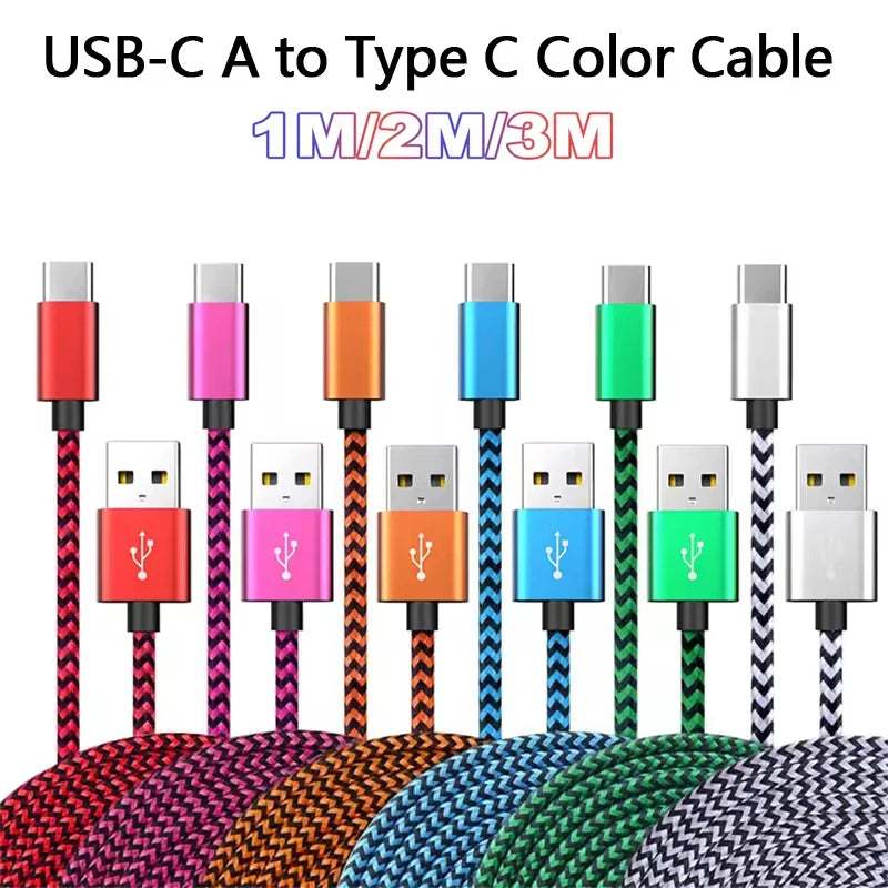 USB-C Nylon Braided Fast Charging Cable – 1m, 2m & 3m USB-C Charging Cable HIP