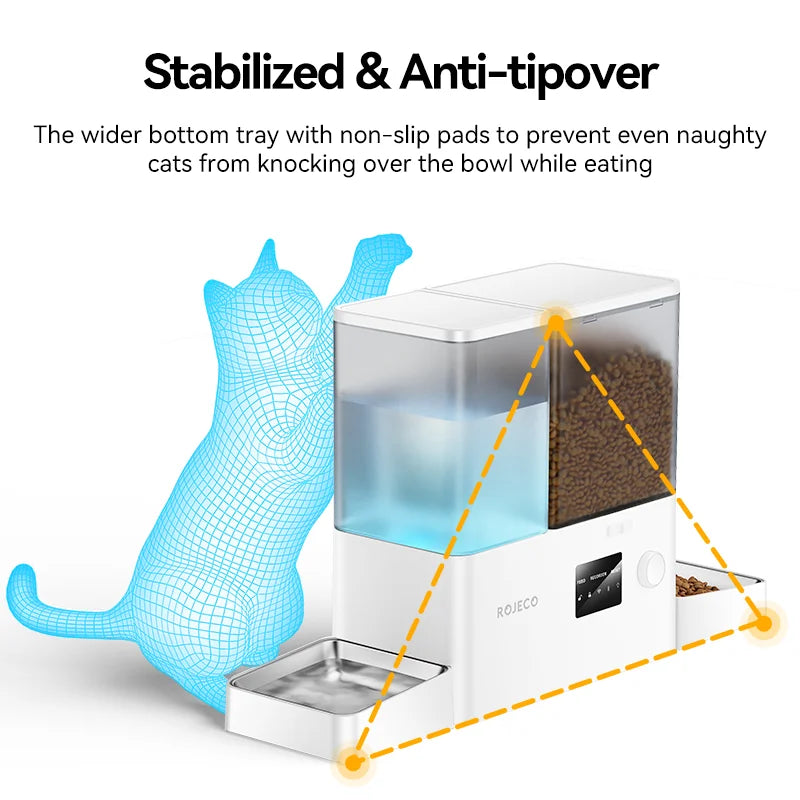ROJECO 8.5L Automatic Pet Feeder Water Fountain WIFI APP Remote Control Smart Dog 5L Food Dispenser 3.5L Gravity Water Drinker ﻿ HIP