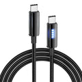 BESY LED USB-C to C Fast Charging Braided Cable – 3A Dual PD USB-C Charging Cable HIP Black