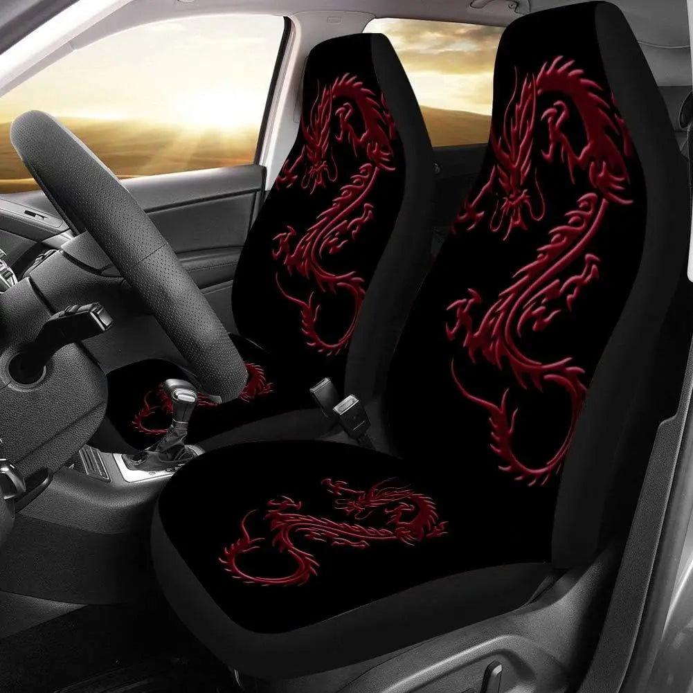 Red Dragon Car Seat Covers – Universal Front Set of 2 Car Seat Covers HIP