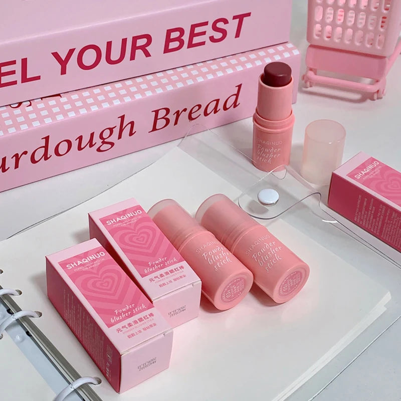 SHAQINUO Energizing Blush Stick - Natural Matte Finish, Creamy Texture, Easy to Blend for a Youthful Glow HIP