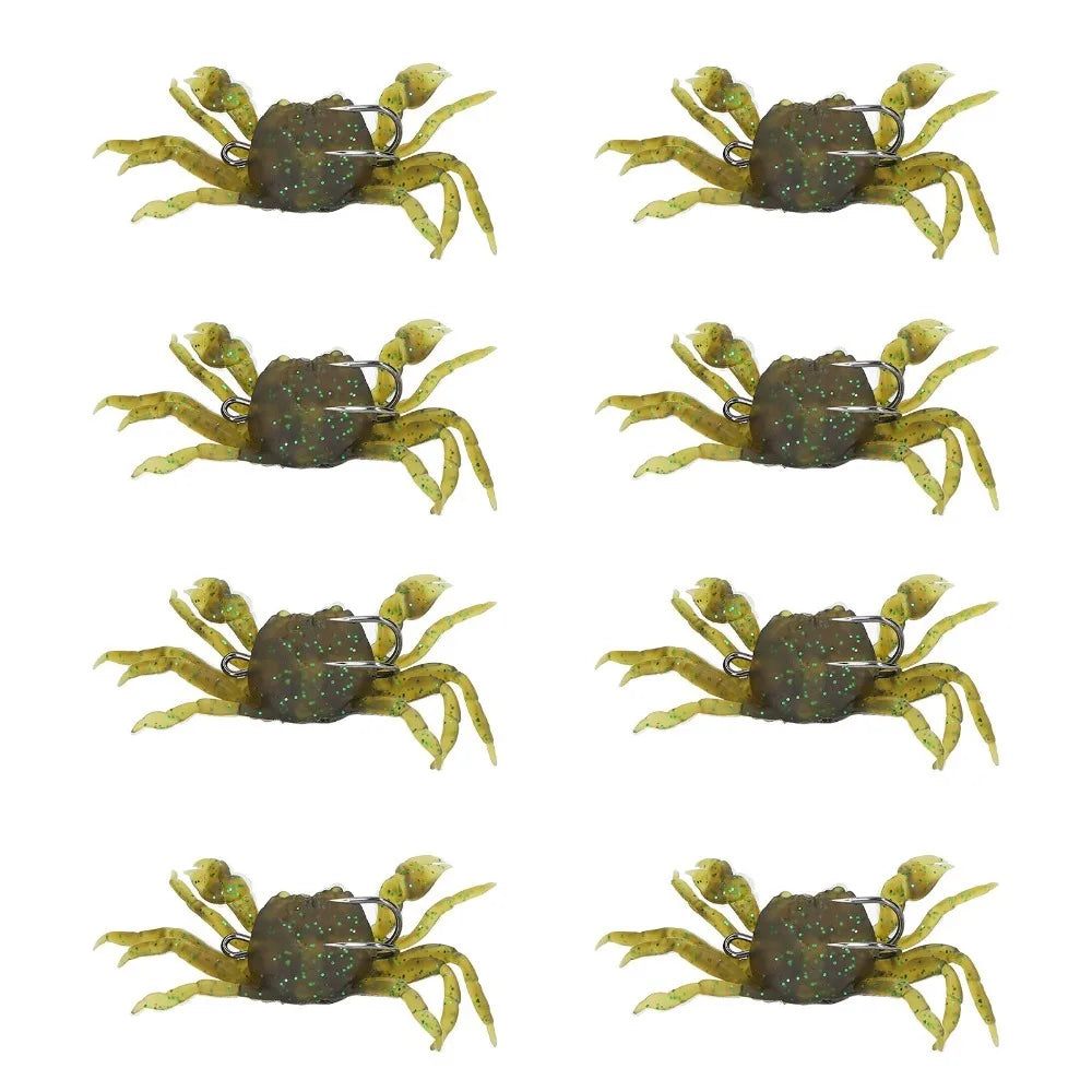 8-Pack Artificial Crab Soft Bait Lures with Hooks – 13cm 34g Fishing Soft Bait HIP Green--
