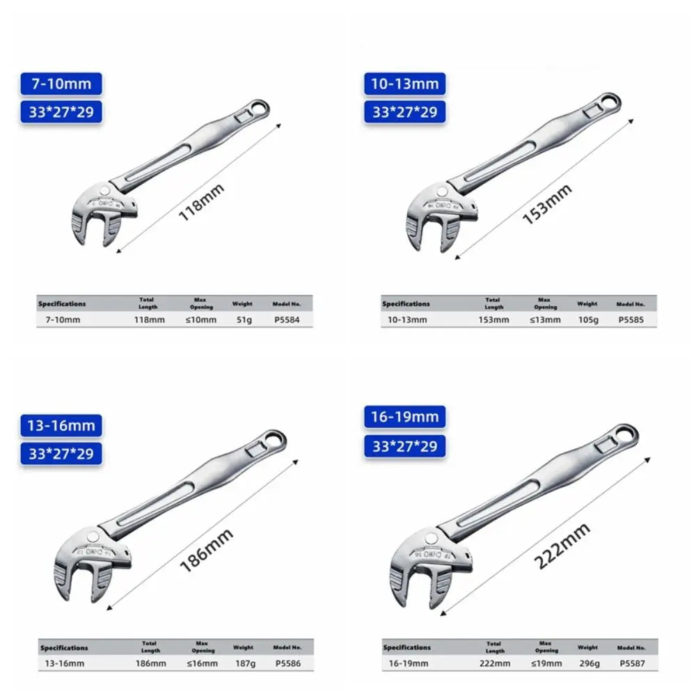 Heavy-Duty Chromium-Molybdenum Crab Claw Adjustable Wrench Adjustable Wrench HIP