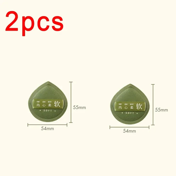 Super Thick Velvet Powder Puff – Wet & Dry Foundation Sponge Makeup Powder Puff HIP A2pcs Green- S