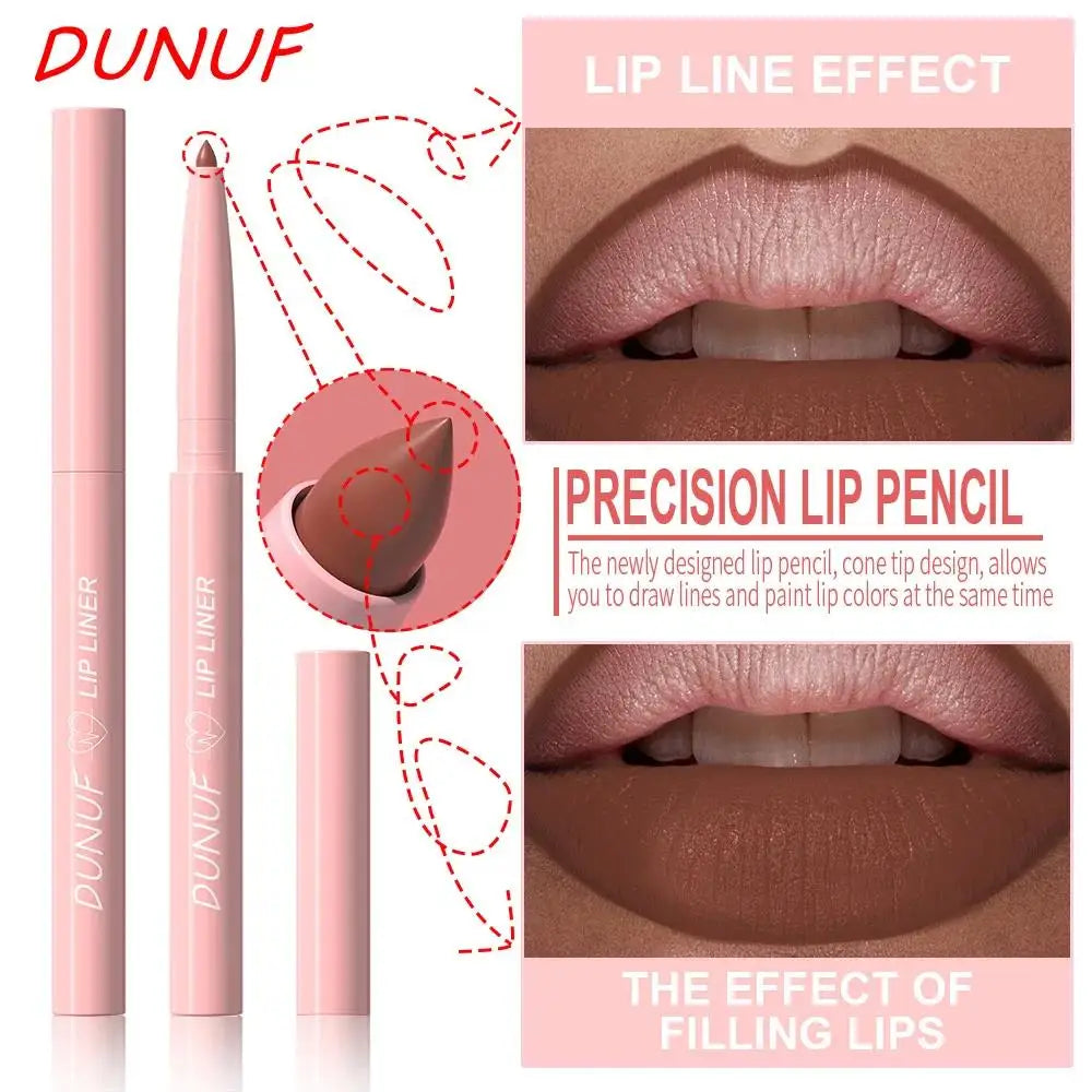 DUNUF 12-Shade Matte Lip Liner Set – Waterproof & Long Lasting Matte Lip Liner Set HIP