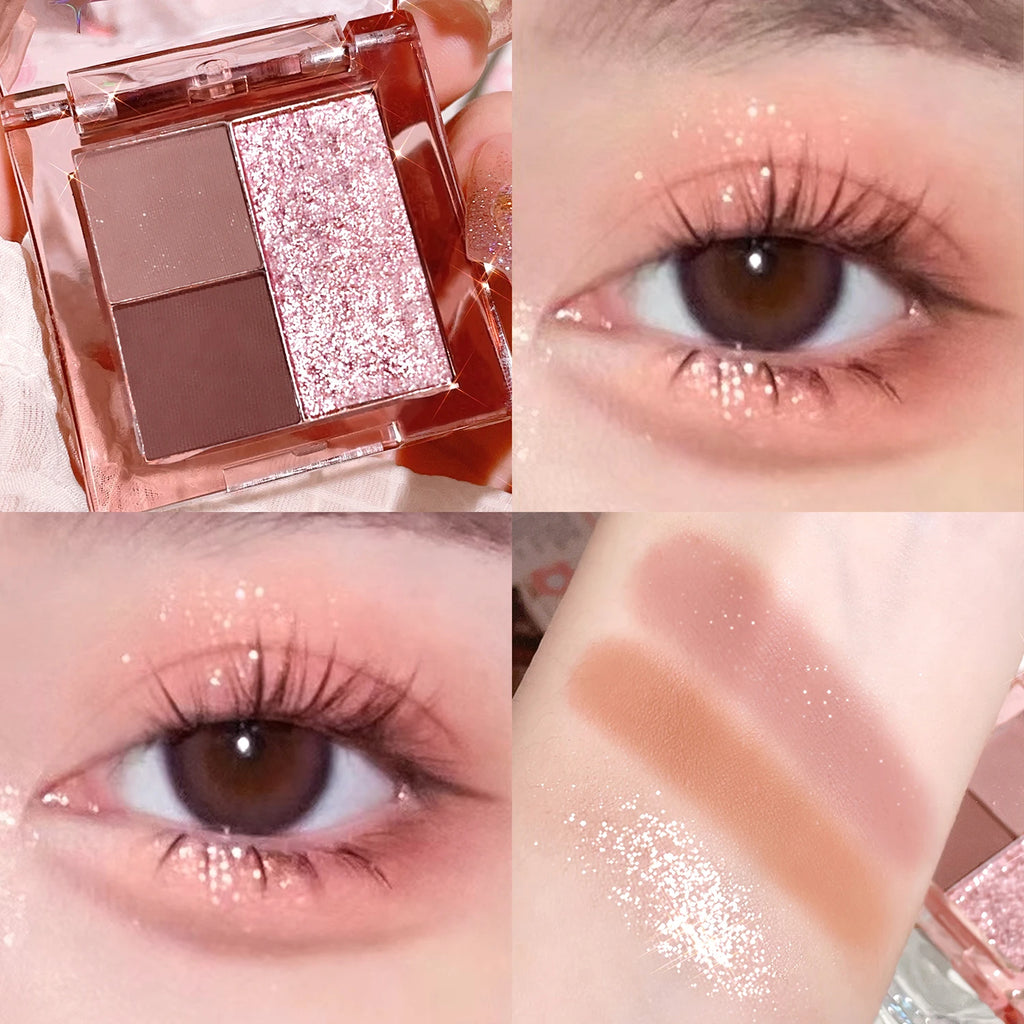 HISYI 3-Color Earth Tone Eyeshadow – Matte & Shimmer Palette Eyeshadow Palette HIP H2514-02