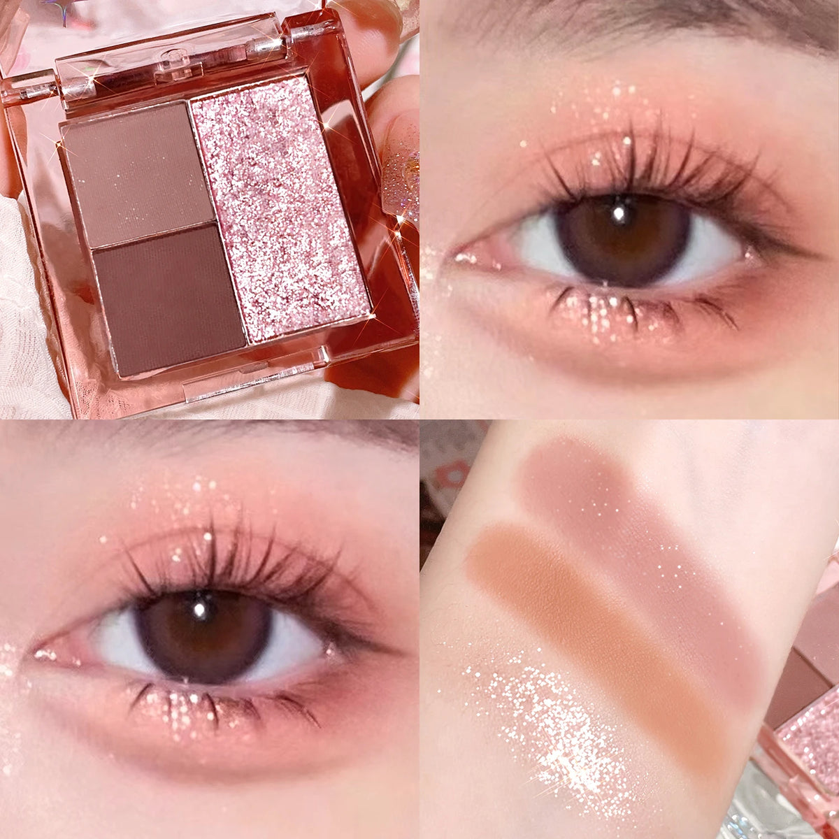 HISYI 3-Color Earth Tone Eyeshadow – Matte & Shimmer Palette Eyeshadow Palette HIP H2514-02