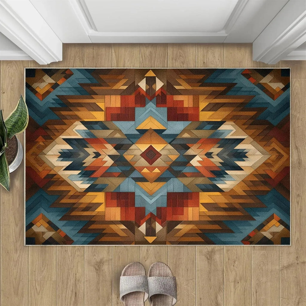 Bohemian Geometric Doormat – Colorful Non-Slip Ethnic Rug Decorative Doormat HIP 1 50x80cm-Felt