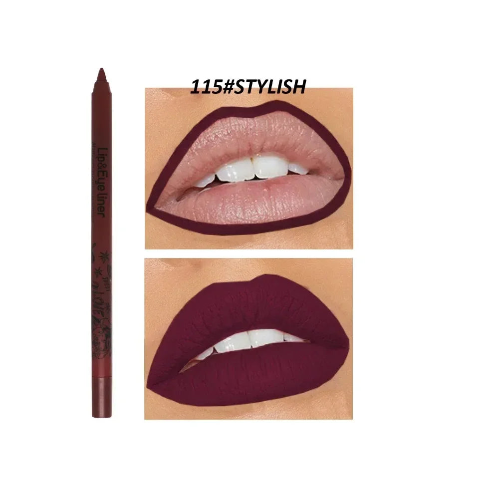 20 Color Slim Lip Liner Pencil Sexy Pink Brown Rose Lip Outline Matte Nude Lipstick Contouring Tint Waterproof Crayon Pen Makeup HIP 15