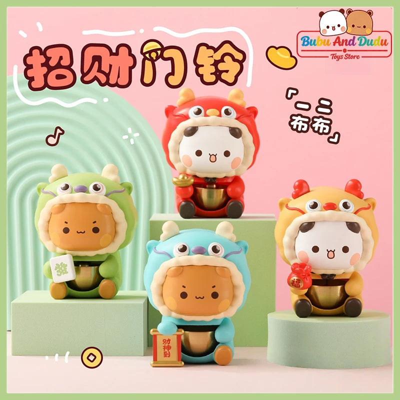 Panda Bubu & Dudu Magnetic Brass Doorbell – Collectible Gift Collectible Figurine HIP