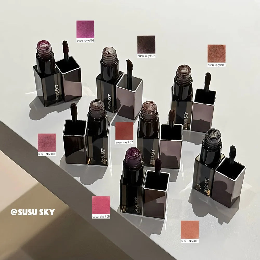 Gothic Gray Purple Lipstick Velvet Matte Punk Black Brown Lipgloss Long Lasting Lip Mousse Waterproof Makeup Non-stick Lips Tint HIP