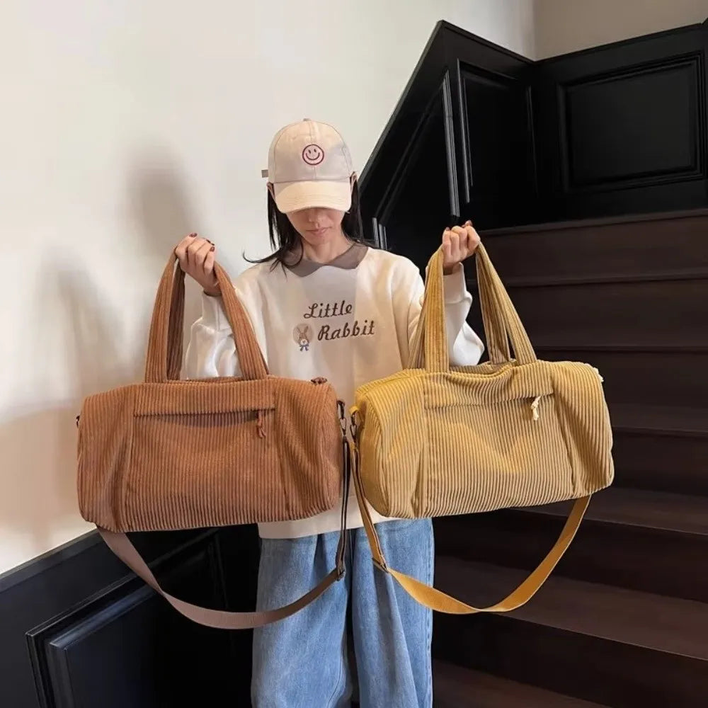 Women's Corduroy Tote Shoulder Bag – Large Capacity Handbag Corduroy Tote Bag HIP