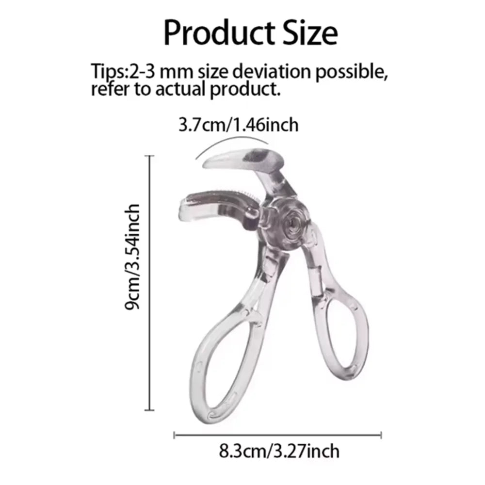 Clear Plastic Eyelash Curler with Comb – Natural Long-Lasting Eyelash Curler HIP