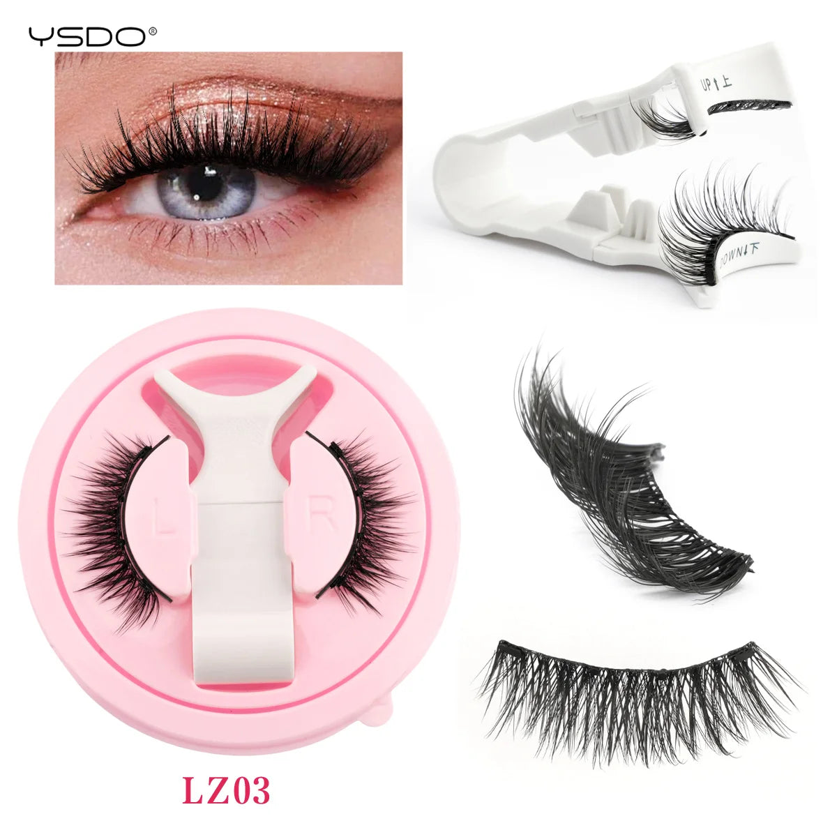 1 Pair 3D Magnetic Eyelashes Set with Reusable Lshes Tweezers Natural Soft False Lashes Eyelash Extension Tools Kit HIP LZ03