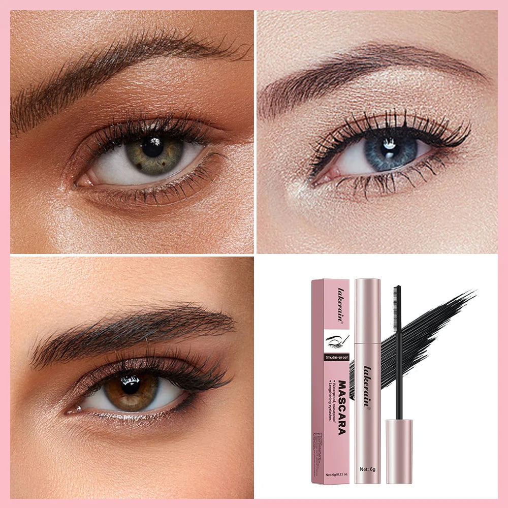 Waterproof Mascara Lengthens Eyelashes Extension Black Silk Fiber Mascara Female Non-smudge Mascara Makeup Cosmetic HIP