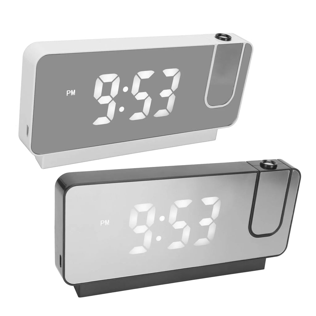 Projection Alarm Clock 180 Degree Wide Angle Projectable Clock USB Power Supply Flexible LED Screen Time Management for Home HIP