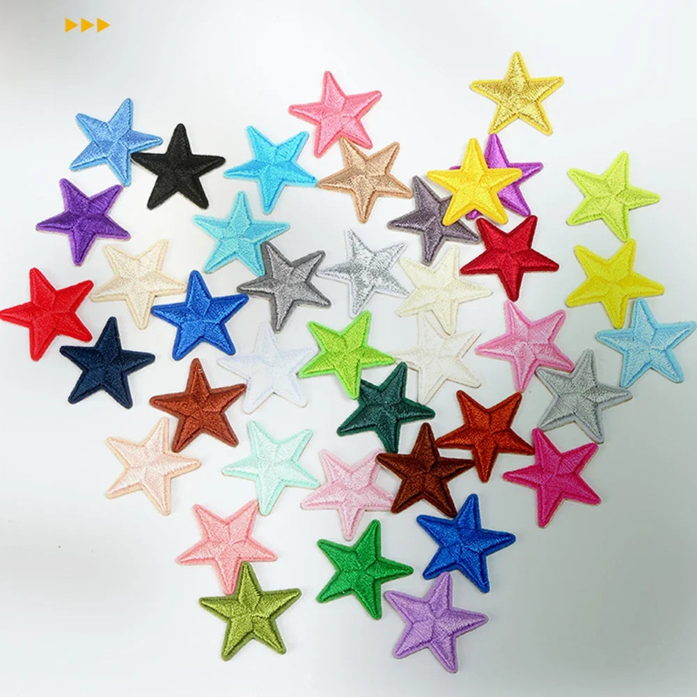 10 Pcs Small Star Embroidery Iron Patch Stickers DIY Clothing Decoration and Repair Clothing Patches Clothing Sewing Supplies HIP