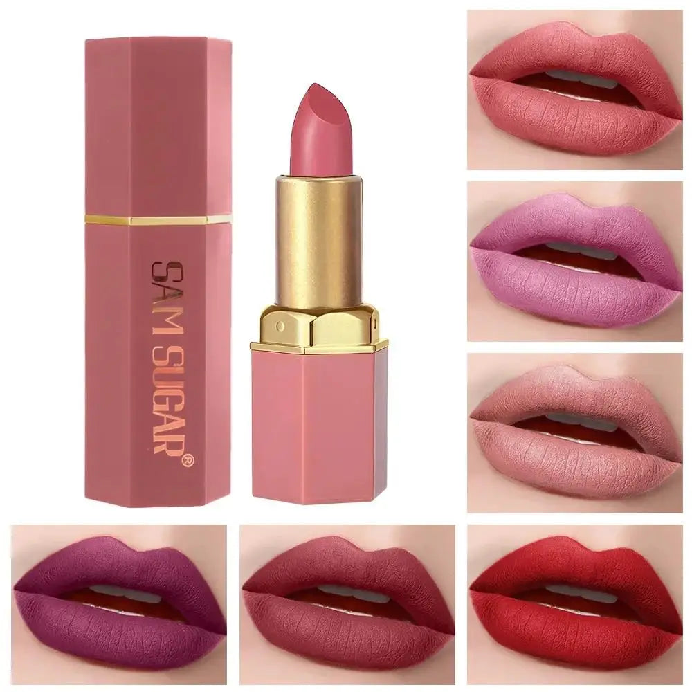 SAM SUGAR 6-Pc Matte & Pearlescent Lipstick Set | Long Lasting Lipstick Set HIP