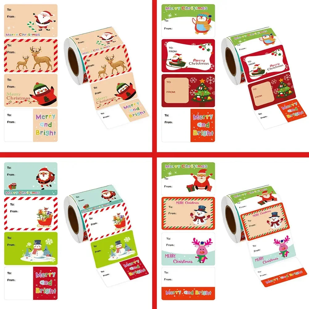 Cartoon Christmas Sticker Christmas Gift Packaging 200Pcs Kids Reward Sticker Christmas Gift Festival Birthday Sticker Party HIP