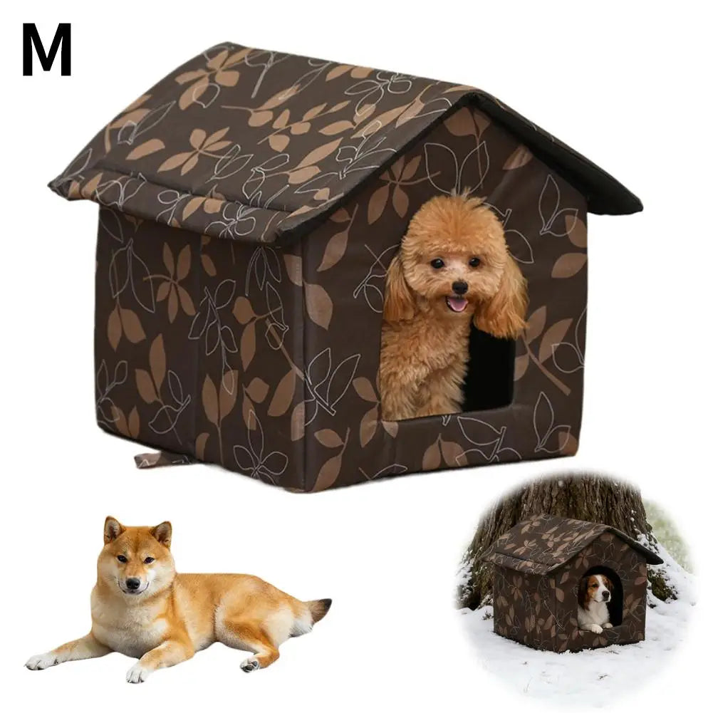 Winter Waterproof Cat House Bed Outdoor Warm Shelter Dog Kennel Foldable Pet Cabin Tent Insulated Supplies DropShipping HIP M