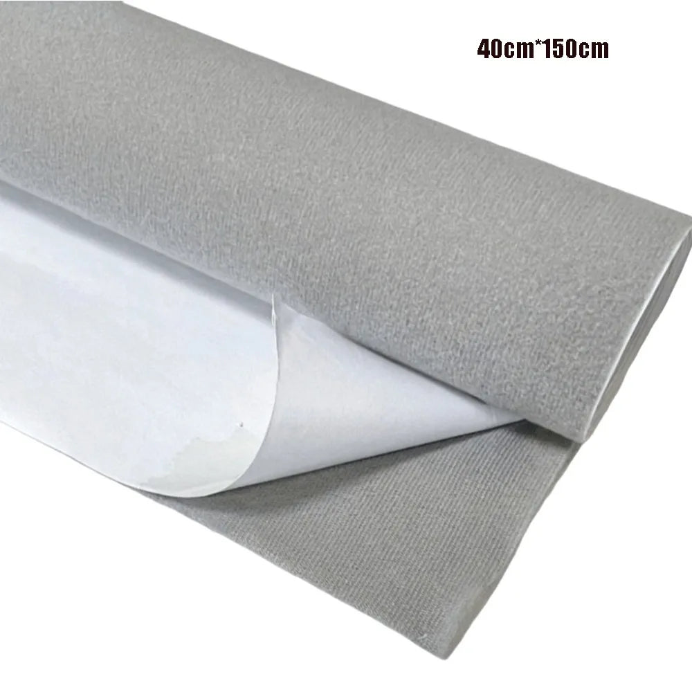 Self-Adhesive Suede Fabric Vinyl Car Interior Wrap Roll Car Interior Wrap HIP Light Grey-40CM