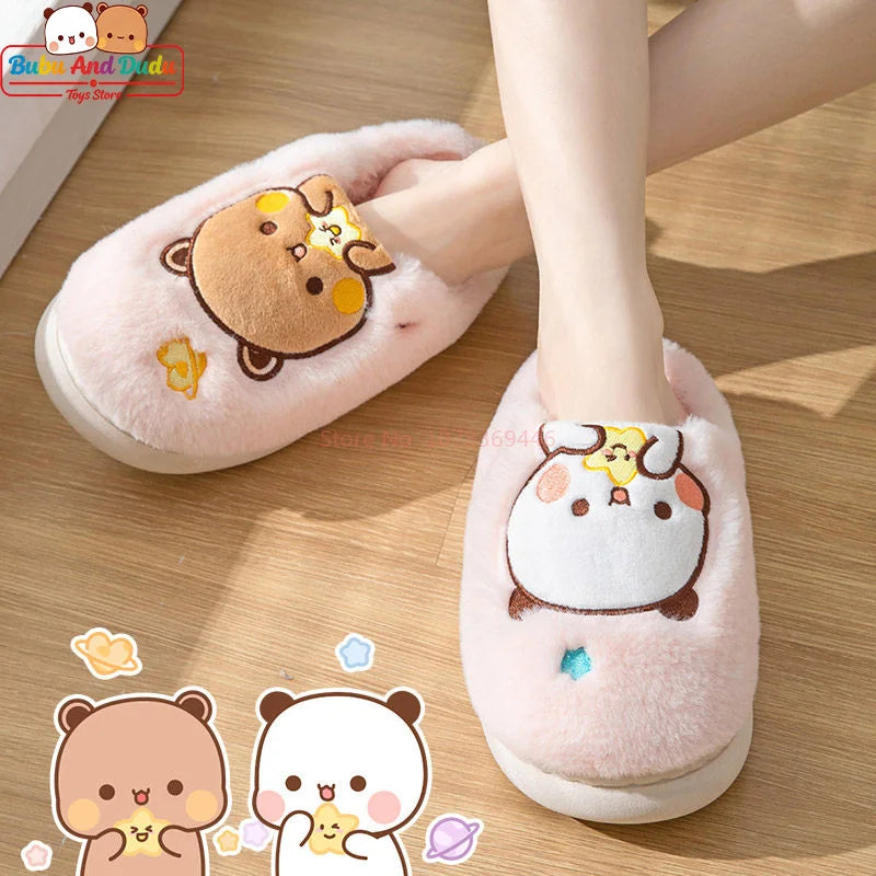 Bubu & Dudu Kawaii Panda Plush Slippers – Couples Gift Novelty Plush Slippers HIP