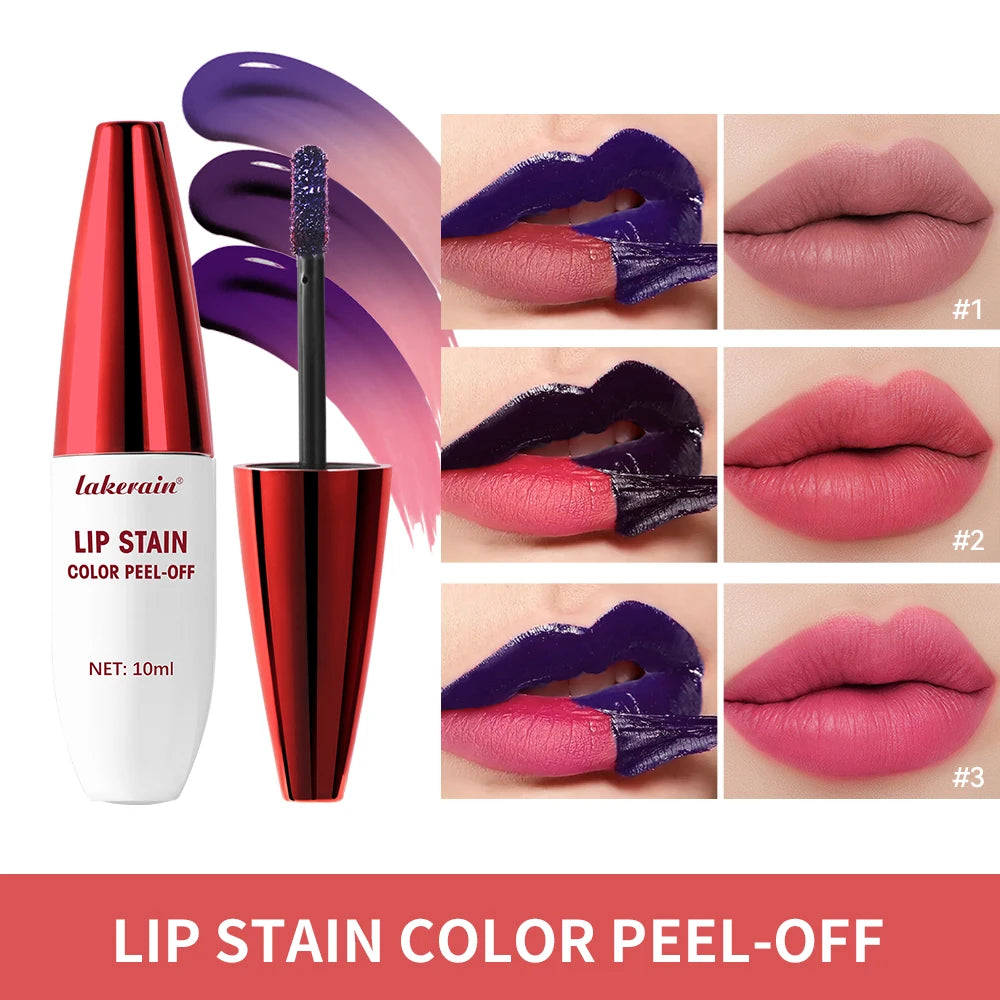 Lip Stain Peel Off 24 Hours Water Resistant Lipsticks Makeup Liquid Lipstick Matte Lipstick for Lips Stick Free Shipping Ink HIP 3colors