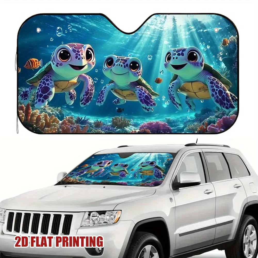 Sea Turtle Trio Car Sun Visor – Dashboard Heat Shield Car Sun Visor HIP 1-S